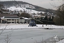 Mikulov, u dolní stanice lanovky na Bouřňák - dočasný heliport na parkovišti ...