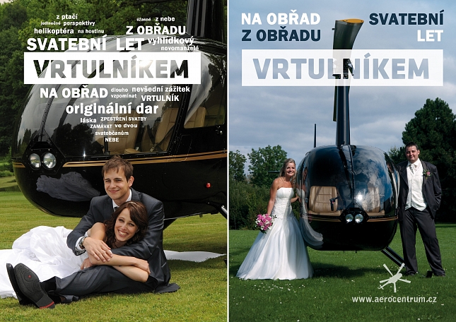 svatba vrtulnikem